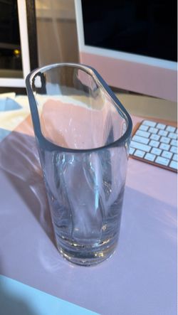 Crystal oval glass vase