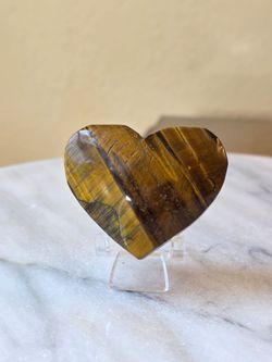 2.1" Approximately Tiger Eye Heart Quartz Crystal