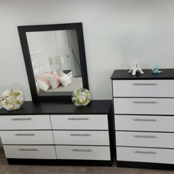 Dresser Whit Mirror And Chest - Cómoda Con Espejo Y Gavetero 
