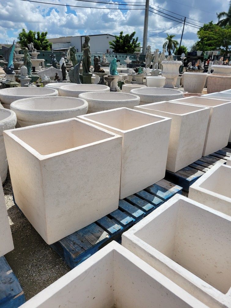 Concrete Square Planter / Cement Backyard Patio Pots Garden Planters