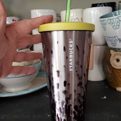 Metal Starbucks Glass,. Like New