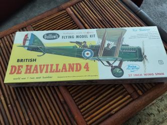 GUILLOWS 60 YEAR OLD VINTAGE FLYING MODEL KIT - DE HAVILLAND 4 * NEW/SEALED - RARE! 🔥 HOT 🔥