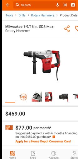 Milwaukee 1-9/16 SDS MAX Rotary drill