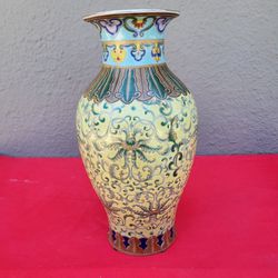 14 " Modern Rare Chinese porcelain  famille-rose glaze flower design vase