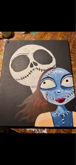 Jack and Sally Nightmare Before Christmas Painting