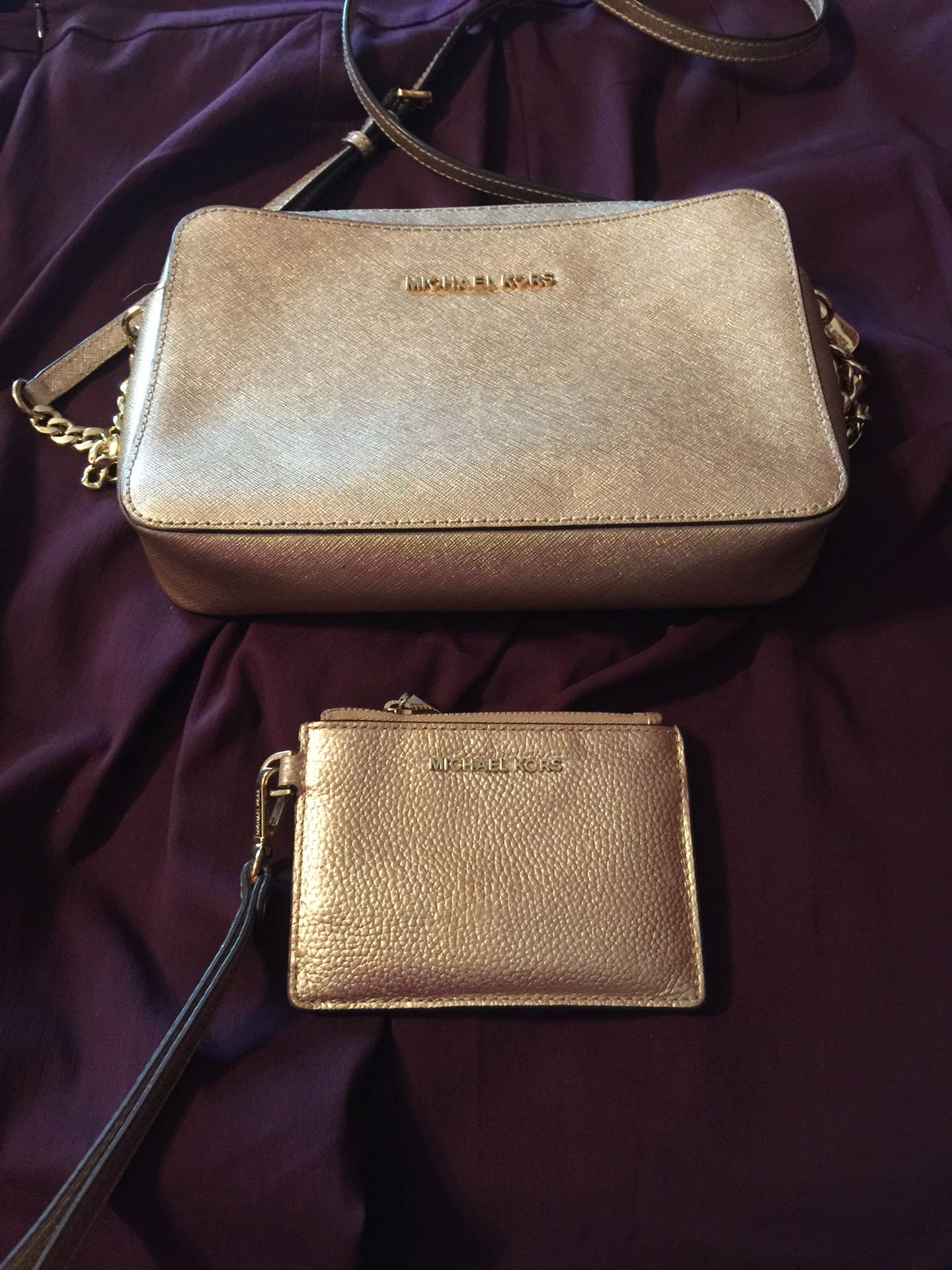 MICHAEL KORS CROSSBODY AND WRISTLET