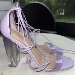 ALDO Onardonia Strappy Sandal Glass Block Heel Shoes Women Size 9 Pink Stewpot
