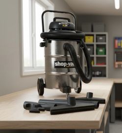 Shop-Vac 6.5 Peak HP Contractor Series Stainless Steel Tank Wet/Dry Vacuum with Accessories! Works great! Light rust on tank. Retails $422.34