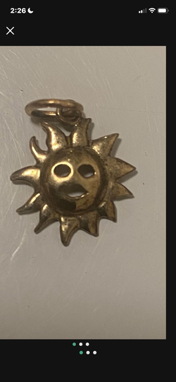 Costume Gold Colored Smiling Sunshine Charm