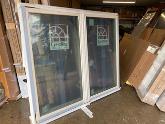 New window , casement, wood/clad , almond , triple pane , 71 by 60
