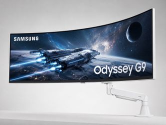 49" Samsung Odyssey G9 (G95TS) QLED 240Hz + White BenQ Ergo Arm – Complete Clean-Desk Setup