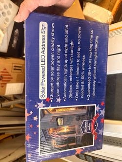 Solar powered led address sign