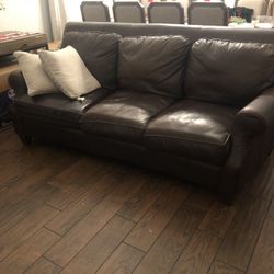 Brown Leather Couch 