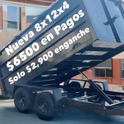 2025 Nueva 8x12x4 Dump Trailer En Pagos 