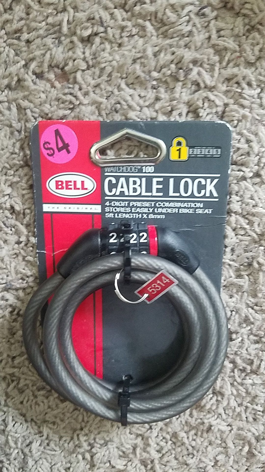 4-digit bike cable lock