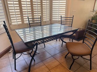 Dining Room Table (glass top-4 chairs)