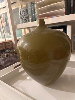 Olive Green Ceramic Vase
