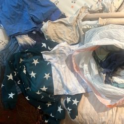 Bag Of Baby Clothes &crib Pad 