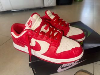 Nike Dunk Low Red and White Sneakers size 10
