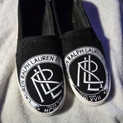 Ladies RALPH Lauren Black Slip On 7M  $20