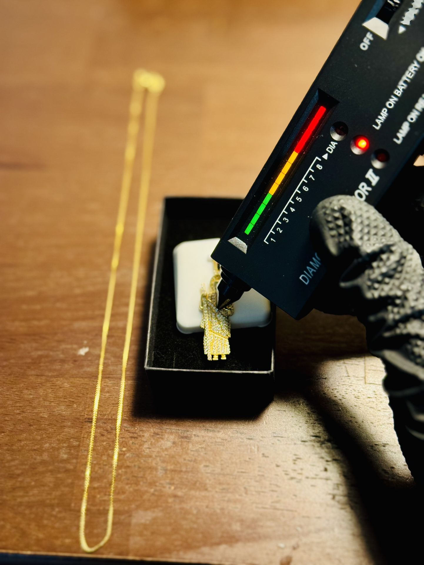 1 ct Moissanite St. Jude pendant 18k Gold over 925 (Vermeil) + 18" chain