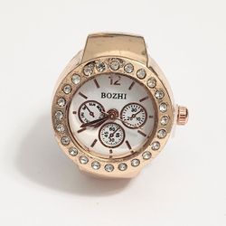 Unique Rose gold Men's  Women's Quartz Ring Watch Band Gift