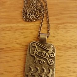 Vintage Swedish Wege Tenn Tin Necklace 