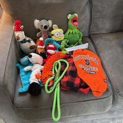 Dog Toys, Leash, Snuggie And SU Shirt(size Small)