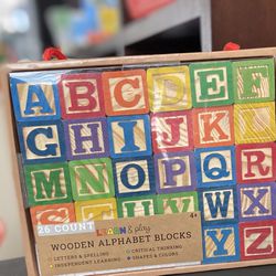 Stackable Wooden Alphabet Blocks