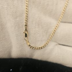 10k Two Tone Curb Necklace