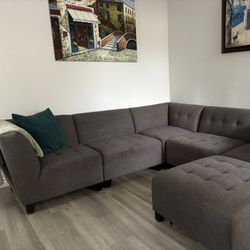 6 Piece Grey Sectional Couch