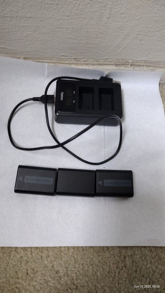Sony NP-FW50 battery 3 batteries and one charger NP-BX1 With Charger