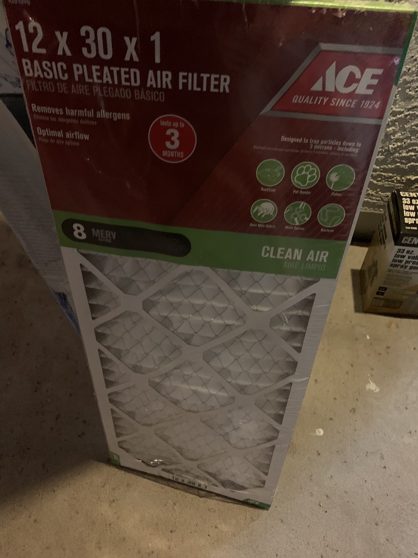 12x30x1 air filter free!