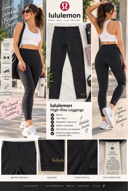 Lululemon Black High-Rise Leggings – Size 6