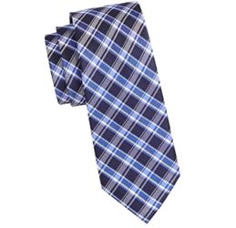 Michael Kors Blue Plaid 100% Silk Men's Tie