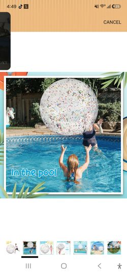 60 Inch Giant Beach Ball Large Inflatable Ball Glitter Beach Ball
