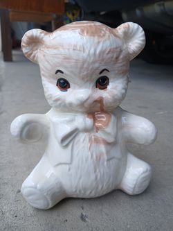 Vintage Ceramic Anthromorphic Bear PiggyBank 6" Tall *10.00*