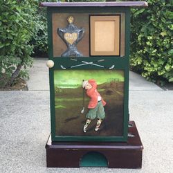 POWELL GOLF Motif Accent CABINET W/ Built In Putting Hole Fun Side Table