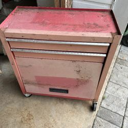 Vintage Red 3 drawer  Tool Box