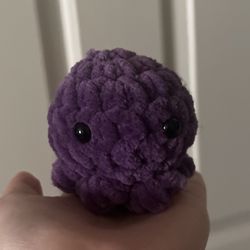 Purple crocheted squid