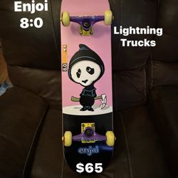 Skateboard Enjoi 8:0 Complete $65 Lightning Trucks 