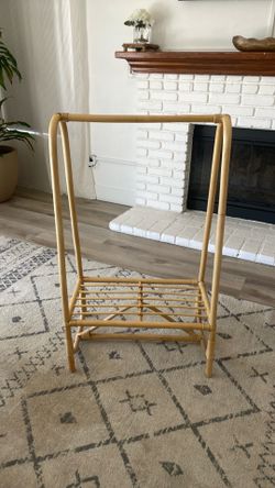 Rattan kids clothing rack
