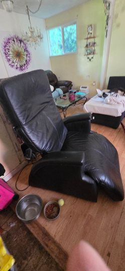 Black leather electric chair