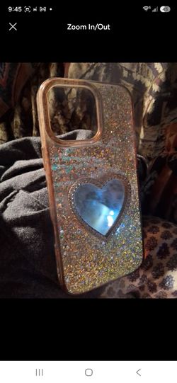 Glitter Heart Mirror Phone Case