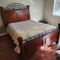 Solid Wood Bedframe and Sleep Number Mattress 