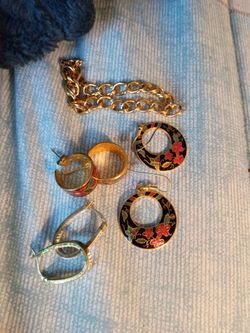 Monet bracelet and 3 pairs of earrings