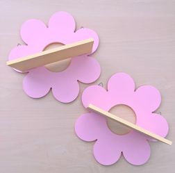 Pink & Yellow Flower Shelves 10” Set of 2 Home Decor