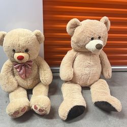 (2) Plush Teddy bears Brown