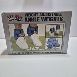 All Pro Adjustable Ankle Weights 5 lb Pair New Open Box.