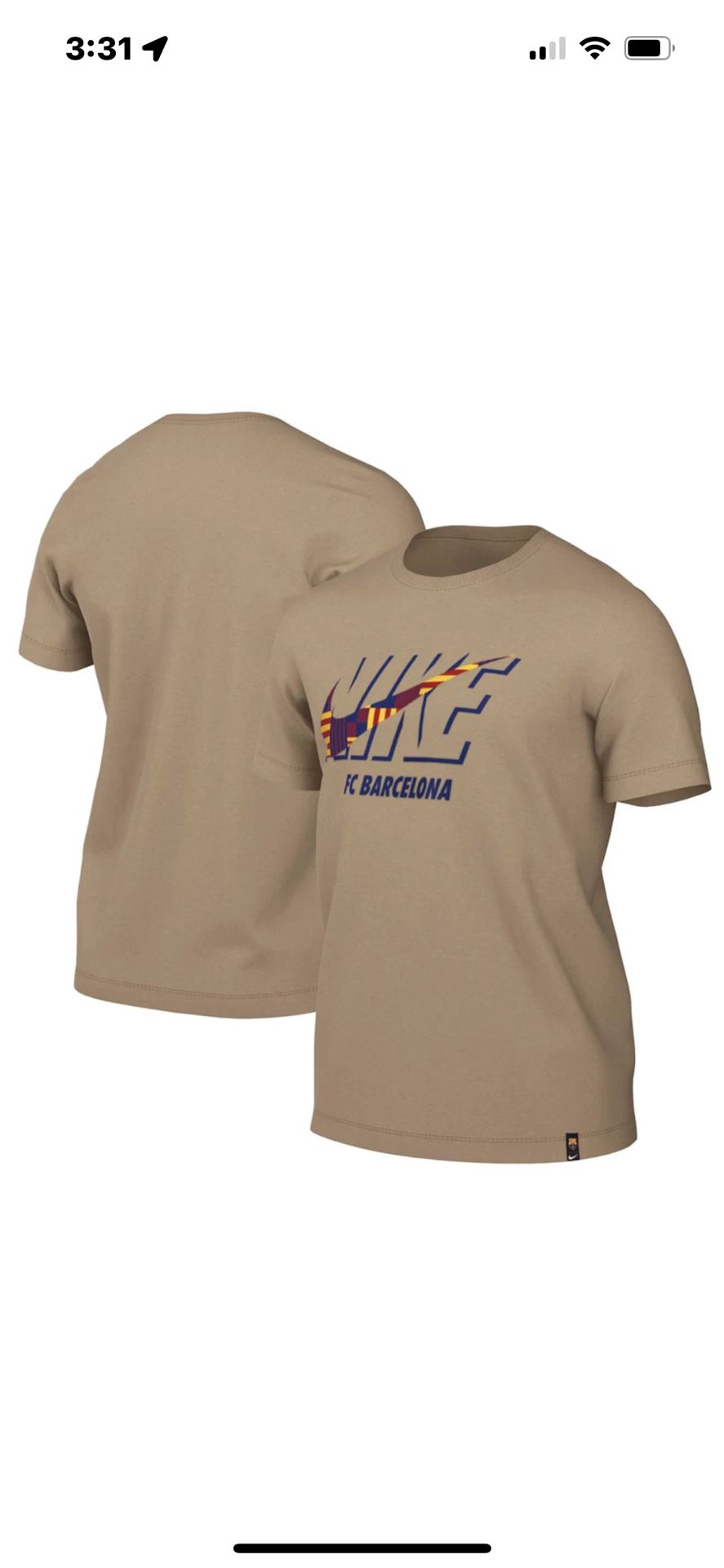 Men's Nike Brown Barcelona Swoosh Club T-Shirt - NWT - DZ3609-277 Size XL